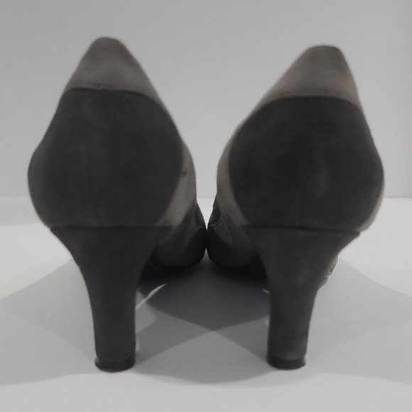 NEW ✅ Easy Spirit 2-Tone Grey / Charcoal Grey Nubuck Suede Heel Shoes 8W ✨ NEW - Picture 7 of 15
